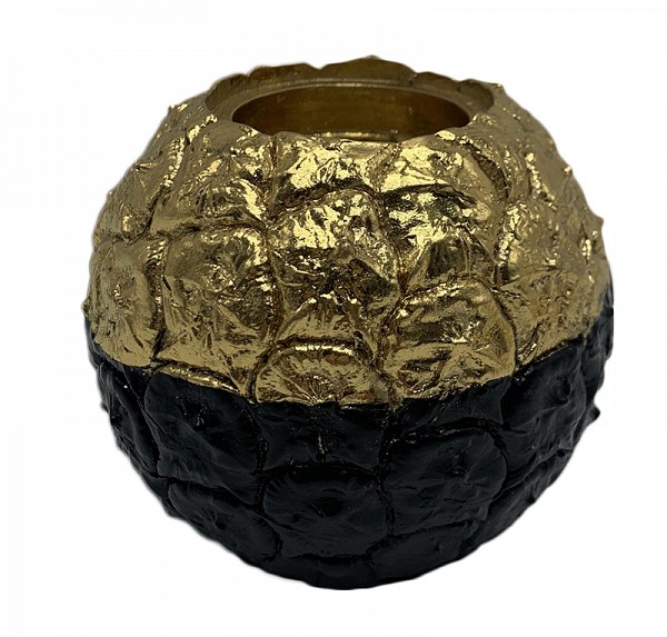 Polyresin Μαύρο-Χρυσό Ρεσώ 9x9x8cm