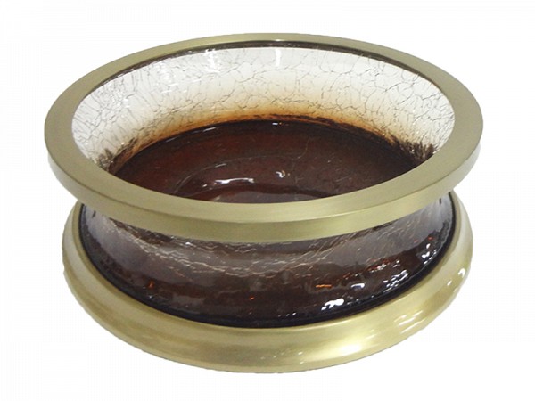 Μπολ Γυάλινο Κρακελέ Διακοσμητικό 6518TTB