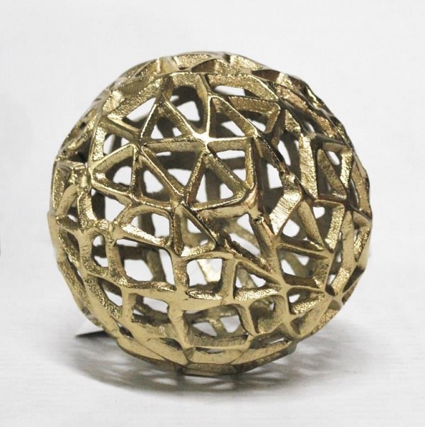 Μεταλλική Διακοσμητική Επιτραπέζια Χρυσή Σφαίρα 15x15x15cm