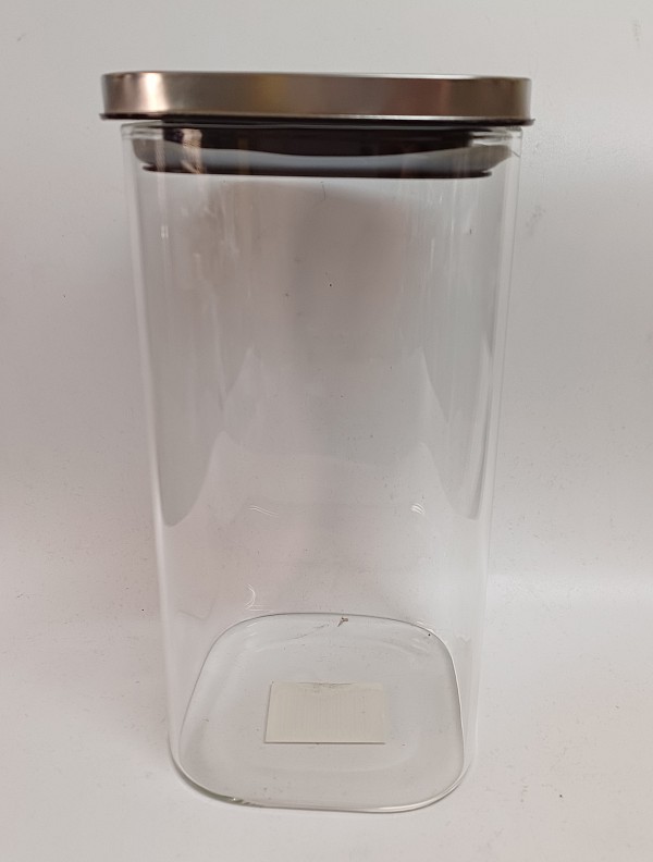 Βάζο Δοχείο Αποθήκευσης Γυάλινο Με Μεταλλικό Καπάκι 1300ml