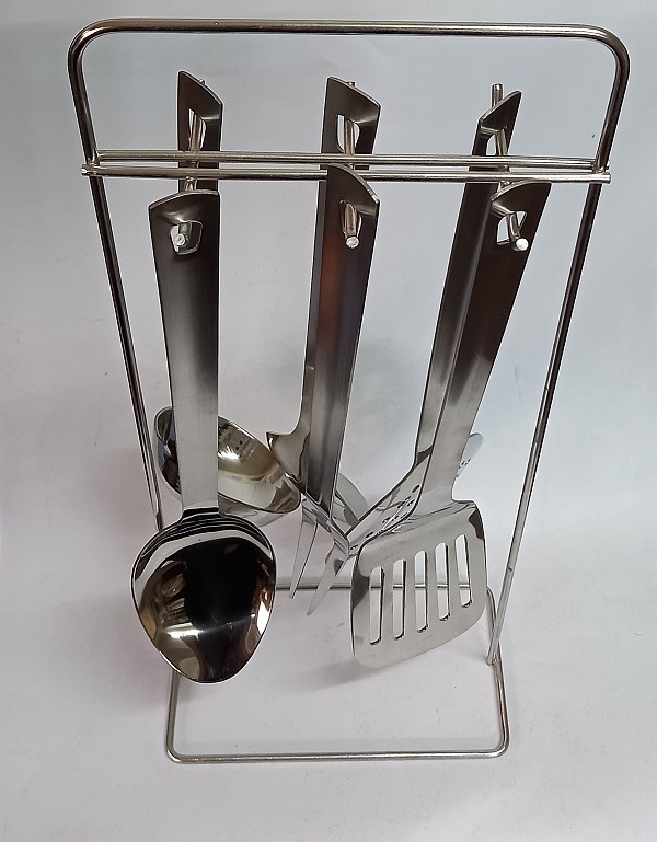 Σετ 6τμχ Κουτάλες Ανοξείδωτες Με Ανοξείδωτη Βάση  45x19cm