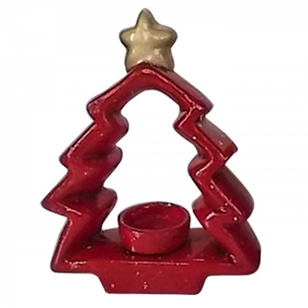 Κηροπήγιο κεραμικό δεντράκι 20x16x6cm Xmasfest 1132255