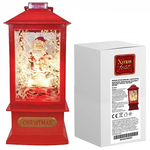 Φανάρι Άγιος-χιόνι με 3 λειτουργίες 20x9x9cm Xmasfest 1133333 93-3313