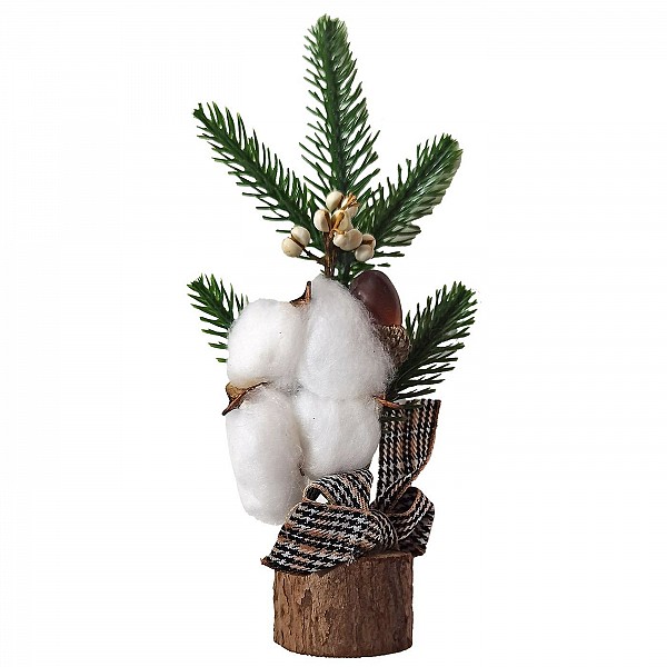 Δεντράκι σε Κορμό με Καρώ Φιόγκο 24cm Xmasfest 1133651
