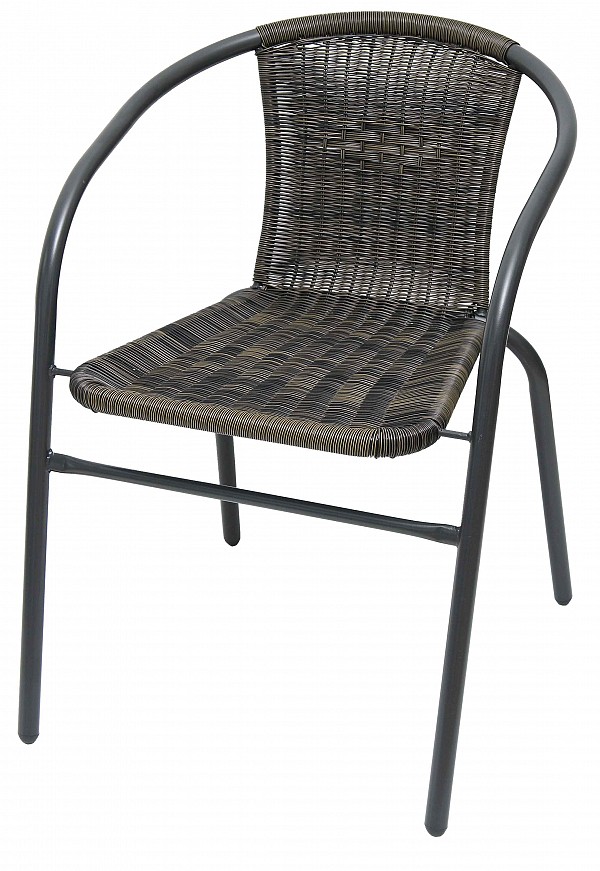 ΚΑΡΕΚΛΑ ΜΕΤΑΛΛΙΚΗ ΑΝΘΡΑΚΙ ME ΓΚΡΙ 2 ΤΟΝΩΝ WICKER ΜΕ ΜΠΡΑΤΣΑ- ΔΙΑΣΤΑΣΕΙΣ: W53xD60xH42/72cm