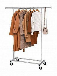 Songmics Βαρέως Τύπου Τροχήλατη Κρεμάστρα Δαπέδου - Ράγα Ρούχων - Silver - HSR13S