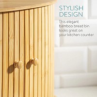 Navaris Ψωμιέρα με Καπάκι από Bamboo σε Καφέ Χρώμα 54972.01
