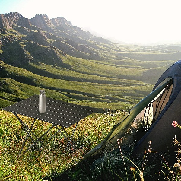 Navaris Φορητό Τραπέζι Αλουμινίου Με Τσάντα Αποθήκευσης Μαύρο