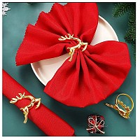 ΣΕΤ 12 ΤΕΜ- Δαχτυλίδια Πετσέτας Μεταλλικά Χρυσά Τάρανδος Maripel 10119 Set 12