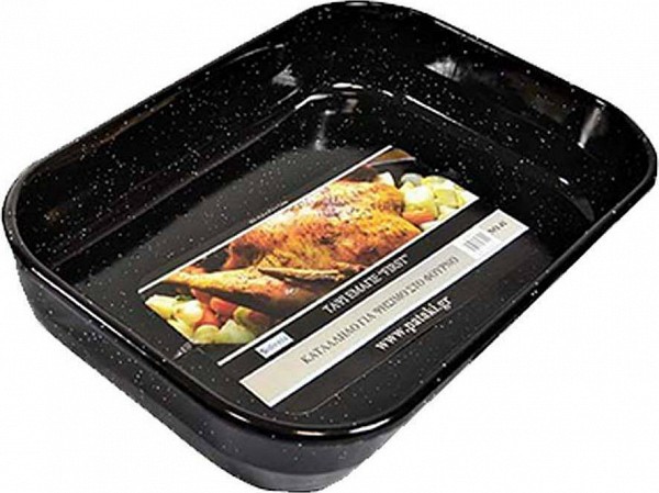 Sidirela Ταψί Ορθογώνιο Αλουμινίου με Εμαγιέ Επίστρωση 25x38cm