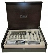 Okus Ancona Σετ Μαχαιροπίρουνα 18/10 Επίχρυσα- Ασημί Ανοξείδωτα 72τμχ