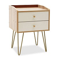 Κομοδίνο 45x40x62cm White-Gold  0001-251127-12