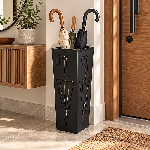 ΟΜΠΡΕΛΟΘΗΚΗ ΜΕΤΑΛΛΙΚΗ ΜΑΥΡΗ ΜΑΤ 21x21x50εκ.ANKOR