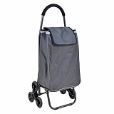 ΚΑΡΟΤΣΙ ΛΑΪΚΗΣ ΜΕΤΑΛΛΙΚΟ ΜΕ 2 ΤΡΙΠΛΕΣ ΡΟΔΕΣ ΚΑΙ ΓΚΡΙ ΣΑΚΟ 44x33x99εκ. ANKOR 821730