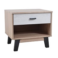 ΚΟΜΟΔΙΝΟ ΞΥΛΙΝΟ ΜΕ ΣΥΡΤΑΡΙ ΣΕ ΑΣΠΡΟ ΚΑΙ ΦΥΣΙΚΟ ΧΡΩΜΑ 48x38x44 εκ. ANKOR  825813