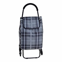 ΚΑΡΟΤΣΙ ΛΑΪΚΗΣ ΜΕΤΑΛΛΙΚΟ ΜΕ 2 ΤΡΙΠΛΕΣ ΡΟΔΕΣ ΚΑΙ ΓΚΡΙ ΚΑΡΟ ΣΑΚΟ 44x33x99εκ. ANKOR 836666