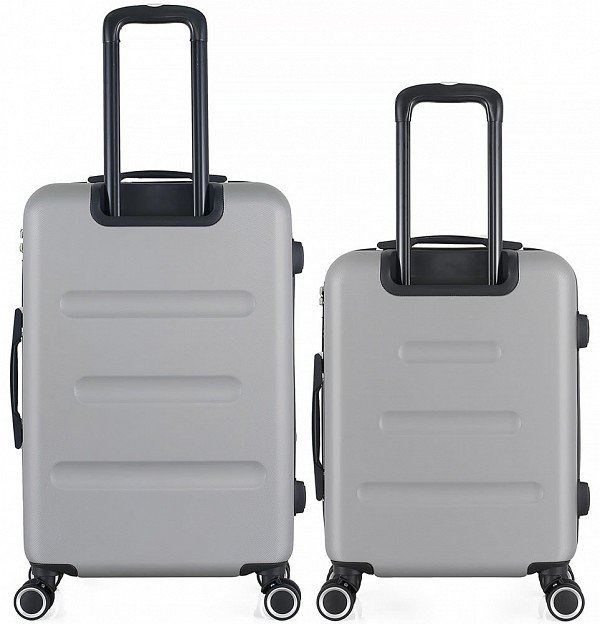 ΣΕΤ 2 ΒΑΛΙΤΣΕΣ ABS ΜΕ 4 ΡΟΔΕΣ ΚΑΙ ΕΠΕΚΤΑΣΗ ΥΨΟΣ 55εκ. ΚΑΙ 65εκ. ΣΕ ΑΣΗΜΙ ΧΡΩΜΑ ANKOR