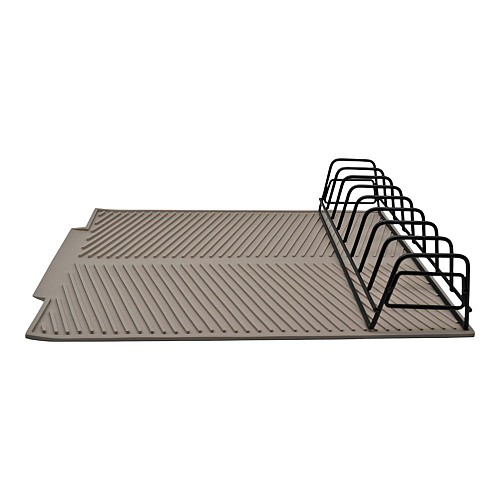 ΠΙΑΤΟΘΗΚΗ ΜΕΤΑΛΛΙΚΗ ΜΕ ΔΙΣΚΟ ΣΙΛΙΚΟΝΗΣ ΣΕ TAUPE ΧΡΩΜΑ 42x33x8εκ. ANKOR