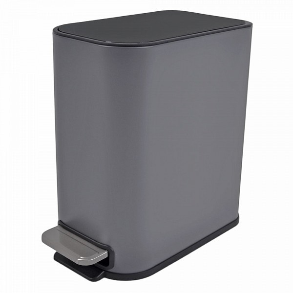 ΚΑΛΑΘΙ ΜΠΑΝΙΟΥ BELLO 5lt SOFT CLOSE SLIM  ΜΕΤΑΛΛΙΚΟ ΓΚΡΙ ΜΑΤ ANKOR