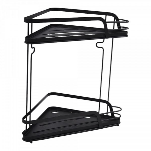 ΡΑΦΙΕΡΑ ΜΠΑΝΙΟΥ ΓΩΝΙΑΚΗ ΔΙΠΛΗ ΜΕΤΑΛΛΙΚΗ ΣΕ ΜΑΥΡΟ ΧΡΩΜΑ 22x22x31,5εκ. ANKOR