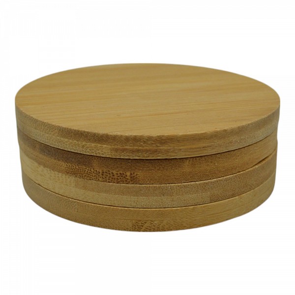 ΣΕΤ 4 ΣΟΥΒΕΡ ΑΠΟ ΞΥΛΟ ΜΠΑΜΠΟΥ 9,5x9,5x0,8εκ. ANKOR