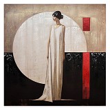 ΠΙΝΑΚΑΣ ΕΛΑΙΟΓΡΑΦΙΑ ΣΕ ΤΥΠΩΜΕΝΟ ΚΑΜΒΑ ΜΕ ΣΧΕΔΙΟ ΓΥΝΑΙΚΕΙΑ ΦΙΓΟΥΡΑ ΚΑΙ ΚΟΚΚΙΝΕΣ ΛΕΠΤΟΜΕΡΕΙΕΣ 60x60εκ. ANKOR