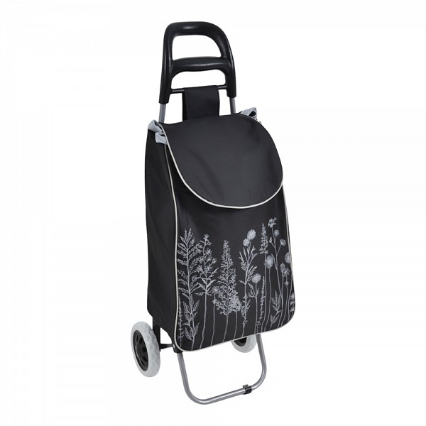 ΚΑΡΟΤΣΙ ΛΑΪΚΗΣ ΜΕΤΑΛΛΙΚΟ ΜΕ ΜΑΥΡΟ ΣΑΚΟ ΚΑΙ ΣΧΕΔΙΟ ΛΟΥΛΟΥΔΙΑ 35x27x94εκ. ANKOR 847648