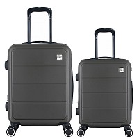 ΣΕΤ 2 ΒΑΛΙΤΣΕΣ ABS ΜΕ 4 ΡΟΔΕΣ ΚΑΙ ΕΠΕΚΤΑΣΗ ΥΨΟΣ 55εκ. ΚΑΙ 65εκ. ΣΕ ΑΝΘΡΑΚΙ ΧΡΩΜΑ ANKOR