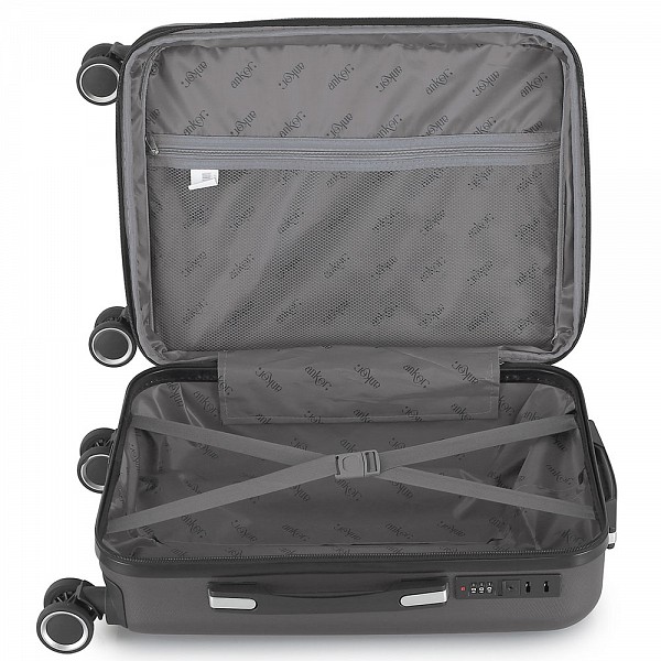 ΣΕΤ 2 ΒΑΛΙΤΣΕΣ ABS ΜΕ 4 ΡΟΔΕΣ ΚΑΙ ΕΠΕΚΤΑΣΗ ΥΨΟΣ 55εκ. ΚΑΙ 65εκ. ΣΕ ΑΝΘΡΑΚΙ ΧΡΩΜΑ ANKOR