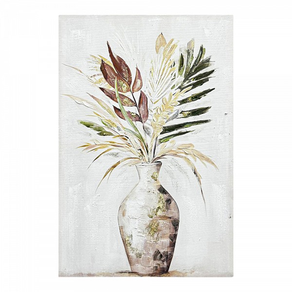 ΠΙΝΑΚΑΣ ΕΛΑΙΟΓΡΑΦΙΑ ΣΕ ΤΥΠΩΜΕΝΟ ΚΑΜΒΑ ΒΑΖΟ ΜΕ ΛΟΥΛΟΥΔΙΑ ΚΑΙ ΧΡΥΣΕΣ ΛΕΠΤΟΜΕΡΕΙΕΣ 60x90εκ. ANKOR  849260