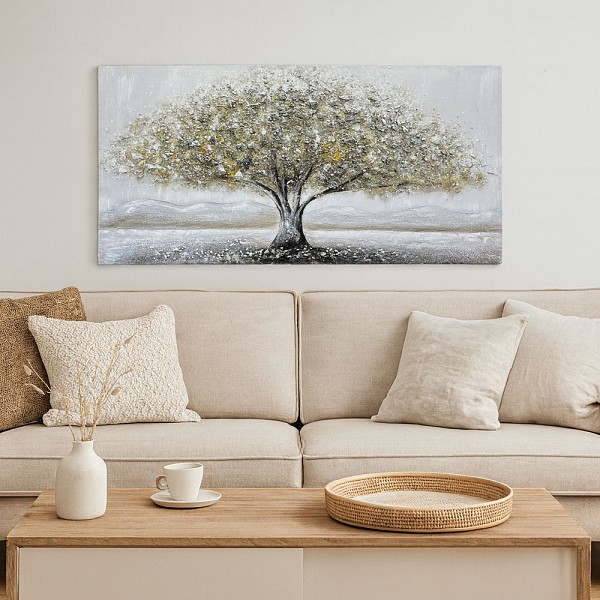 ΠΙΝΑΚΑΣ ΕΛΑΙΟΓΡΑΦΙΑ ΣΕ ΤΥΠΩΜΕΝΟ ΚΑΜΒΑ ΜΕ ΣΧΕΔΙΟ ΔΕΝΤΡΟ ΚΑΙ ΧΡΥΣΕΣ ΛΕΠΤΟΜΕΡΕΙΕΣ120x60εκ. ANKOR  849345