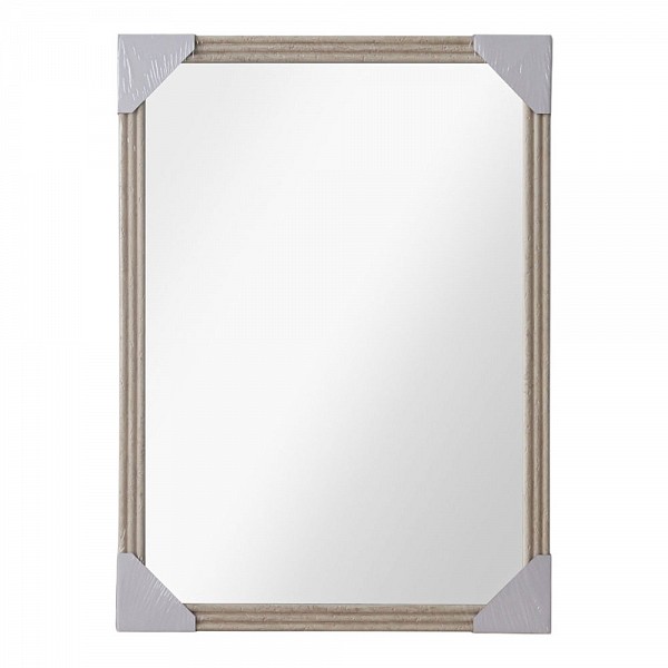 ANKOR Καθρέφτης Τοίχου 50x70εκ. Μπεζ-Γκρι με Πλαστικό Πλαίσιο & Ανάγλυφη Υφή  Κομψός & Μοντέρνος  3517-5070