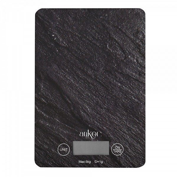 ΖΥΓΑΡΙΑ ΗΛΕΚΤΡΟΝΙΚΗ 5kg ΓΥΑΛΙΝΗ ΜΑΥΡΗ ΠΕΤΡΑ 15x21,5x1,6εκ. ANKOR  851928