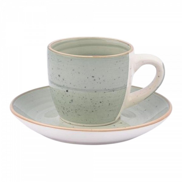ΣΕΤ 6 ΦΛΙΤΖΑΝΙΑ ΚΑΦΕ STONEWARE 90ml ΣΕ MINT ΧΡΩΜΑ ANKOR