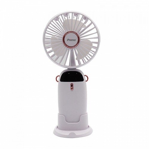 Ανεμιστήρας Mini PRMF-80695 Primo 3.5'' 9cm Λευκός Επαναφορτιζόμενος