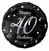 Happy Birthday B&C Silver Happy Birthday 40 foil balloon 36 cm