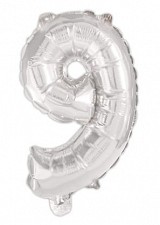 Number Silver, Silver number 9 foil balloon 95 cm