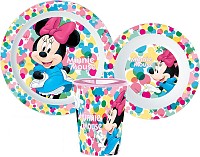 Disney Minnie  dinner set, micro plastic set, cup 260 ml