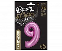 Number Satin Pink, Pink number 9 foil balloon 76 cm