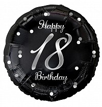 Happy Birthday B&C Silver Happy Birthday 18 foil balloon 36 cm