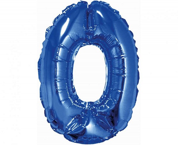 Number Blue 0 mini number foil balloon 35 cm