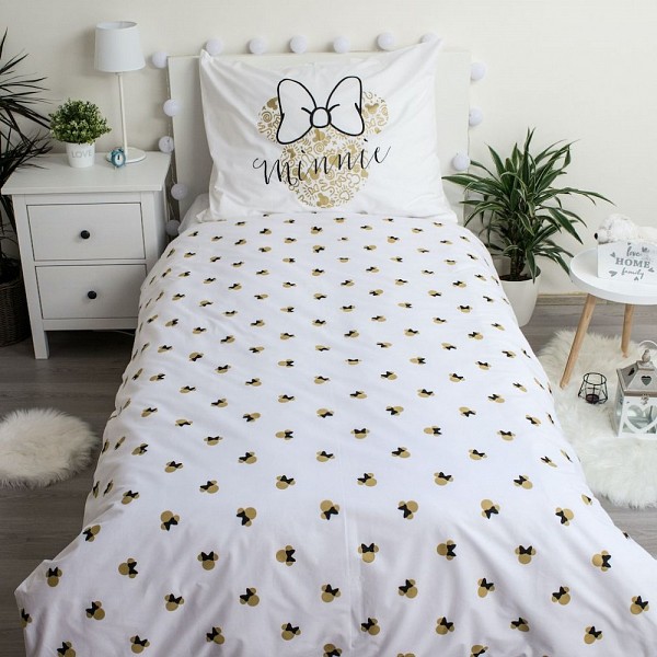 Disney Minnie  Gold bedding set 140×200cm, 70×90 cm