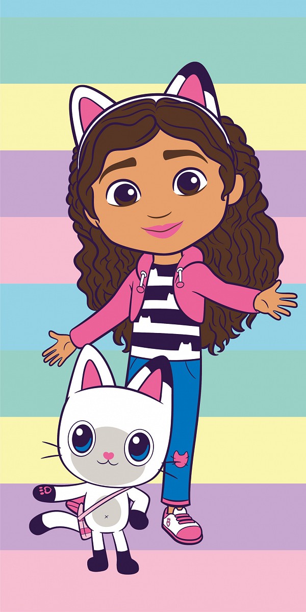 Gabbys Dollhouse Colors bath towel, beach towel 70x140cm