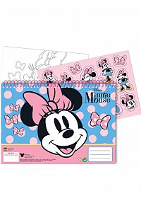 Disney Minnie  Joy A/4 spiral sketchbook with 40 sheets and stickers