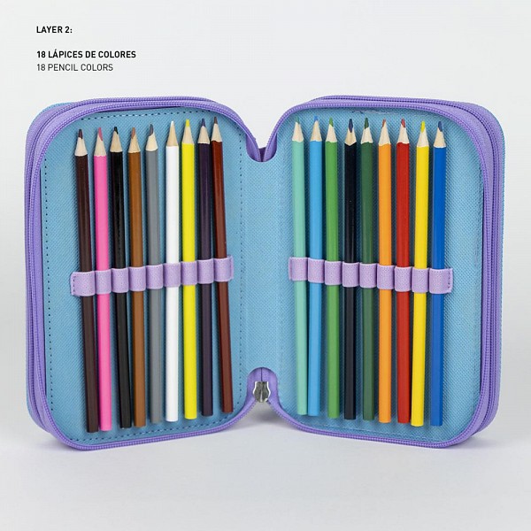 Disney Frozen Sisters filled pencil case 3-tier