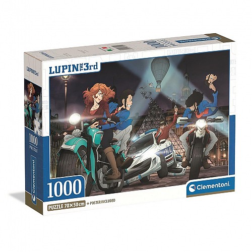 Anime Lupin III Compact 1000 Piece Puzzle Clementoni  CMC37055