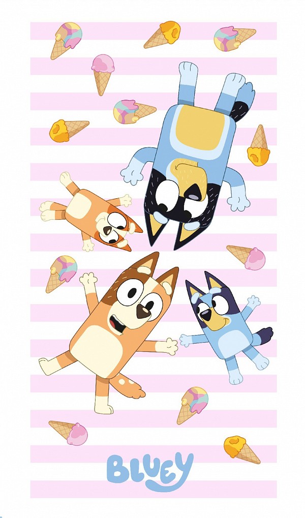 Bluey Ice Cream bath towel, beach towel 70x140cm (Fast Dry)