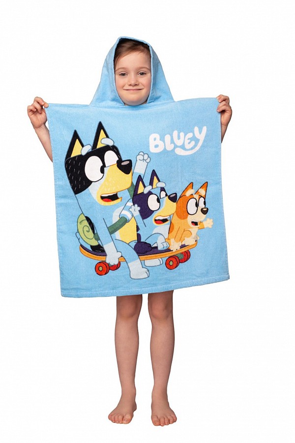 Bluey Skate beach towel poncho 50x115cm