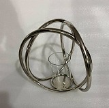 Κηροπήγιο Διακοσμητικό  Μεταλλικό Ασημί  36x36εκ.