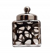 Βάζο Γυάλινο Διακοσμητικό Με Καπάκι